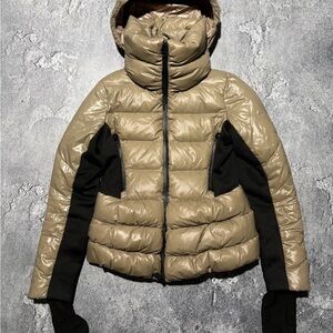 Moncler Beige and Black Puffer Jacket